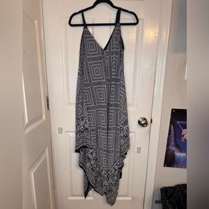 Fever Black and Gray Asymmetrical Dress